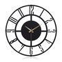 Wallity Reloj de pared decorativo de metal negro 41 cm
